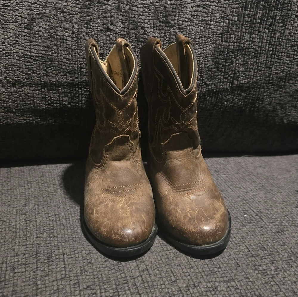 Smoky Mountain | Toddler Denver Brown Oil Distress Leather Western Boot Size 6
